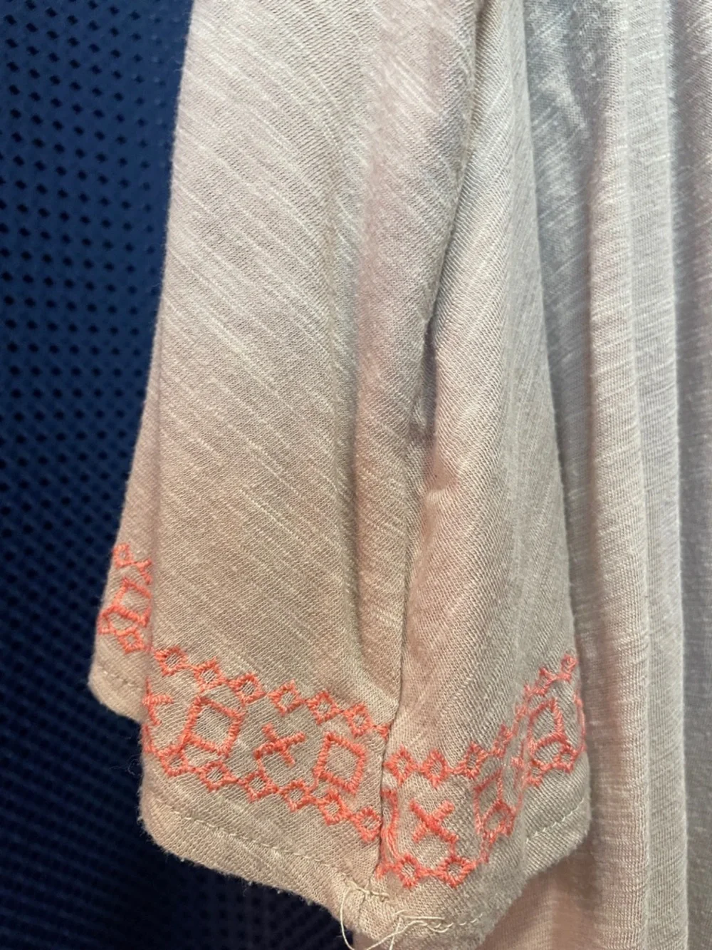 Umgee Cream Tunic with Coral Embroidery - Picture 5 of 11